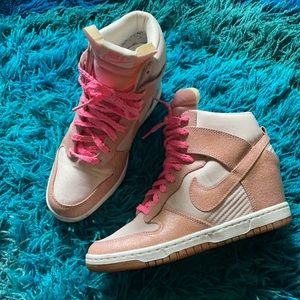 Nike pink wedge sneakers